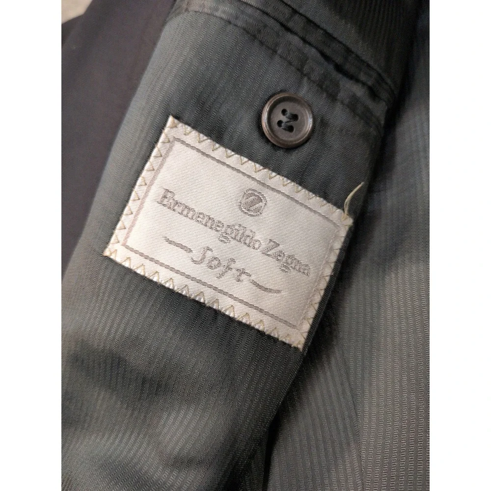 Ermenegildo Zegna Soft Black Wool 3-Button Blazer Sport Coat Made in Switzerland